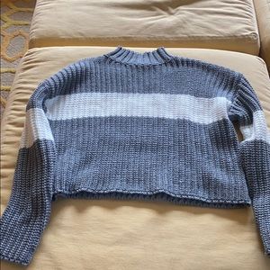 Forever 21 Gray and White Turtleneck Sweater